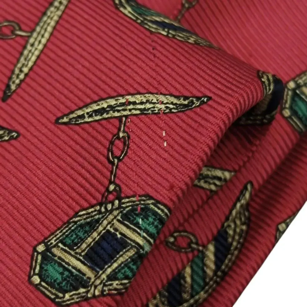 Vintage Polo Ralph‎ Lauren Men's Tie Red Repeating Cufflinks Repp Silk Necktie